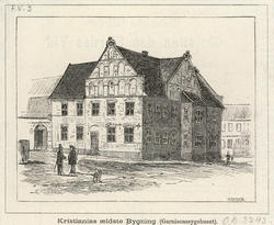 Kristianias ældste Bygning (Garnisonssygehuset). [xylografi]
