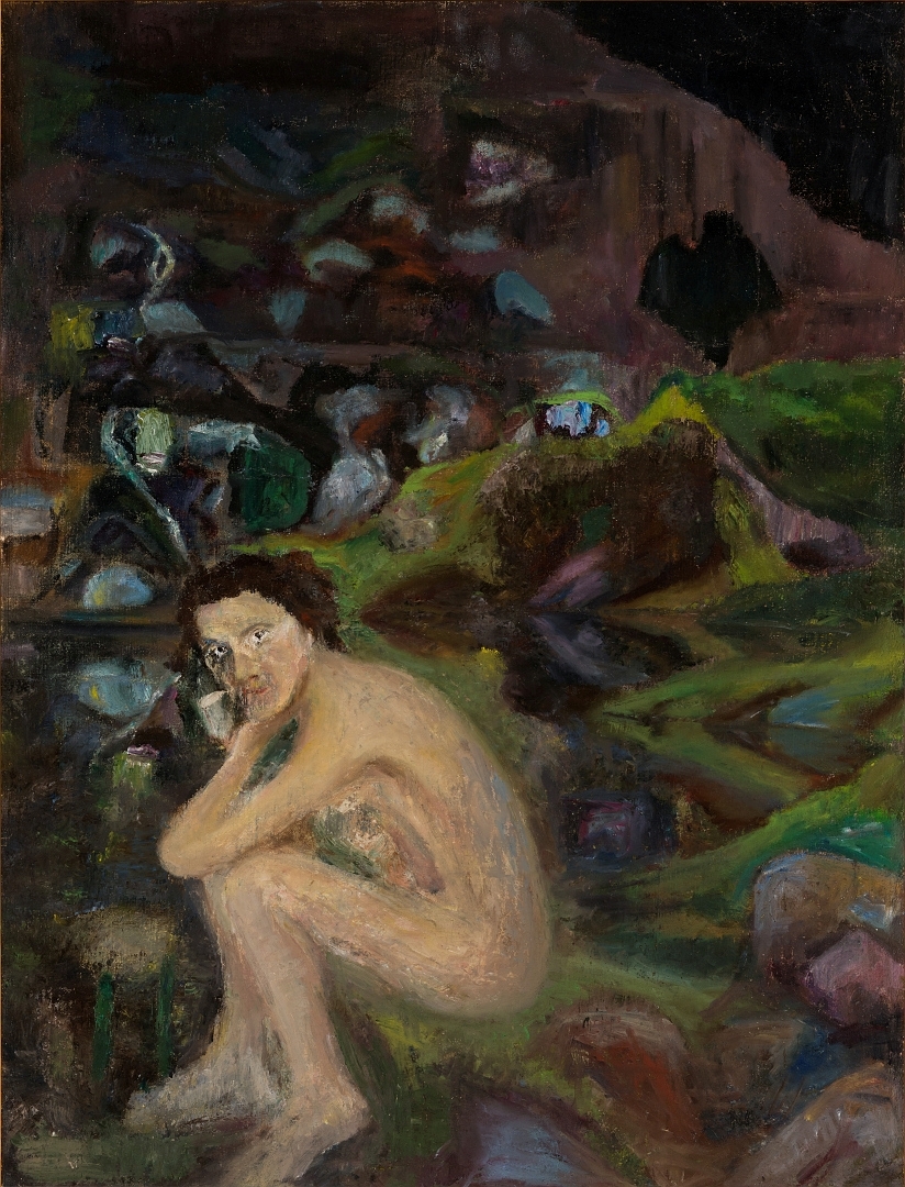 Selvportrett i hule [Maleri]