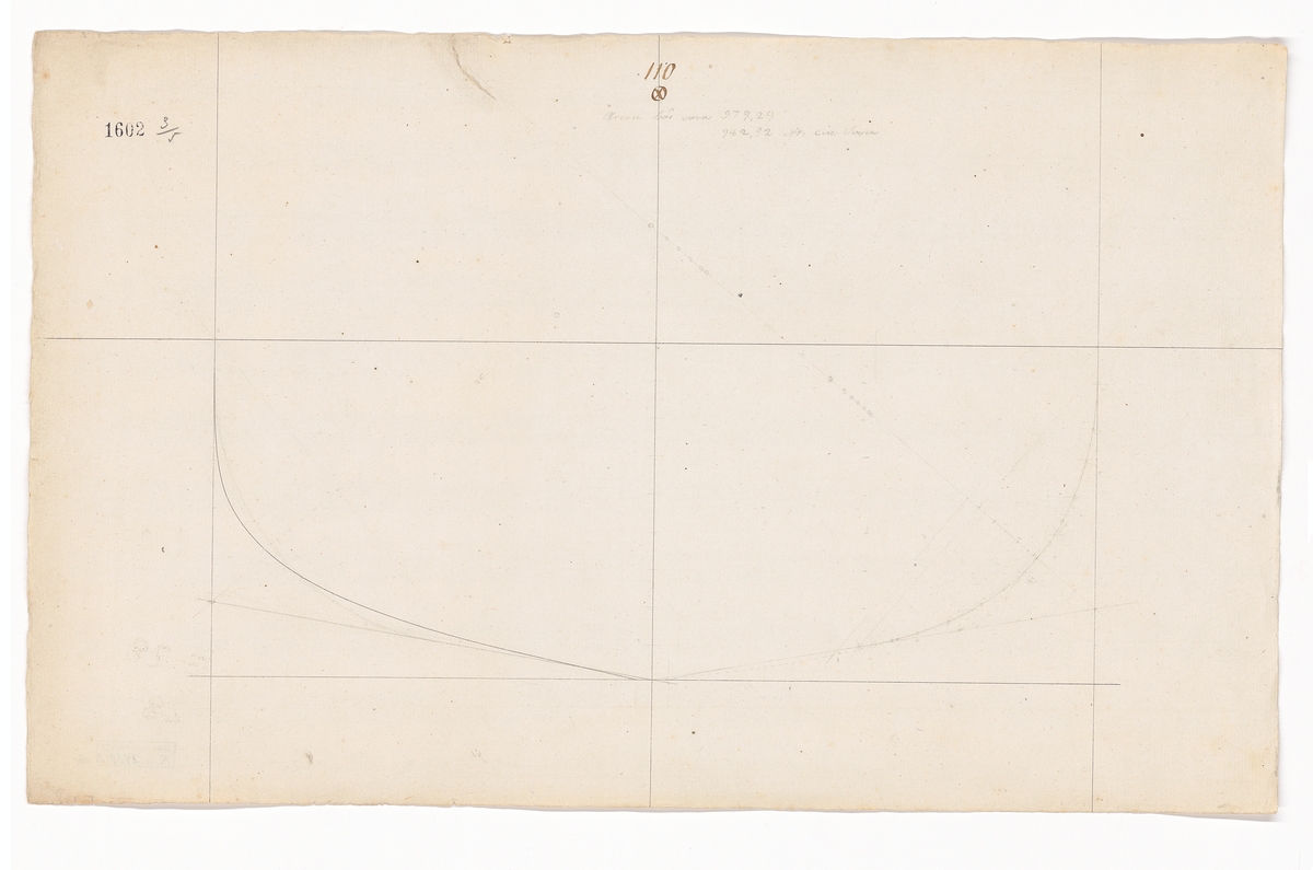 "Ritningar att kombinera en ellips med en parabol till bogens formerande och höjden av bredden uti plan." 110- och 66-kanonerskepp.