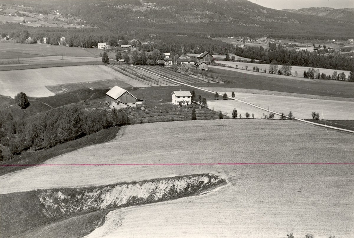 Flyfoto av Sisjord i Bø, tatt 7. juni 1958.