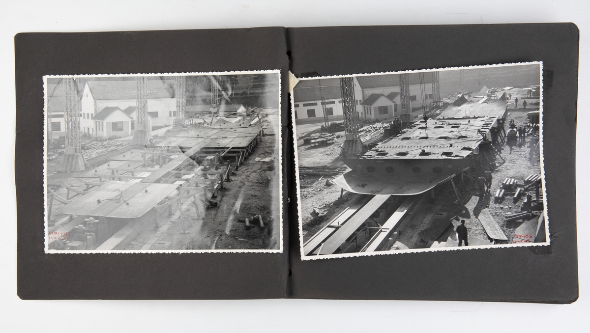 Album med fotografier fra byggingen av 'Seagull' bygget ved verftet El Ferrol i Spania