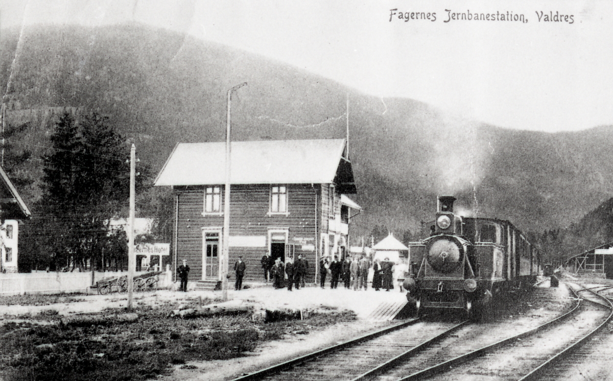 Fagernes Jernbanestation. ca. 1915.