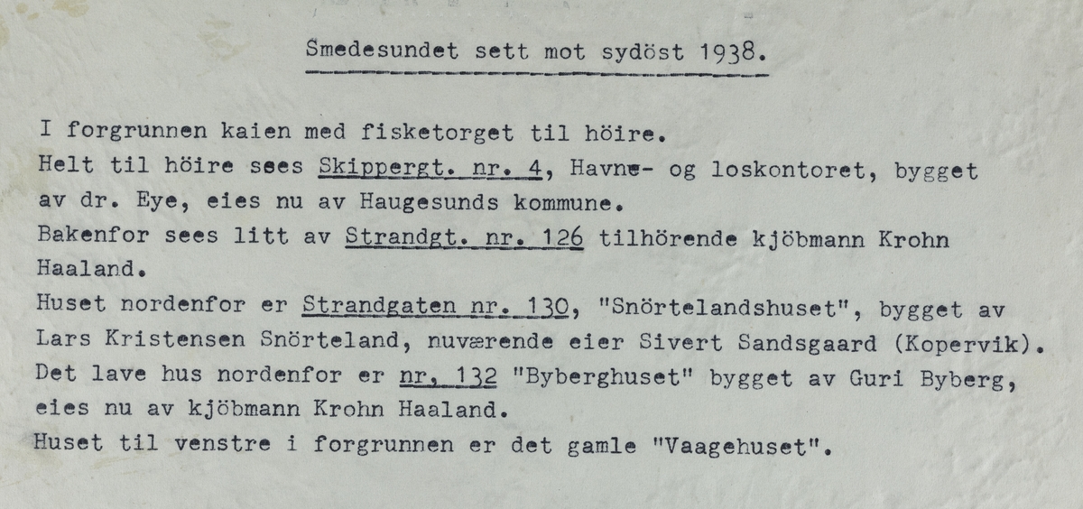 Smedasundet sett mot sydøst, 1938.
