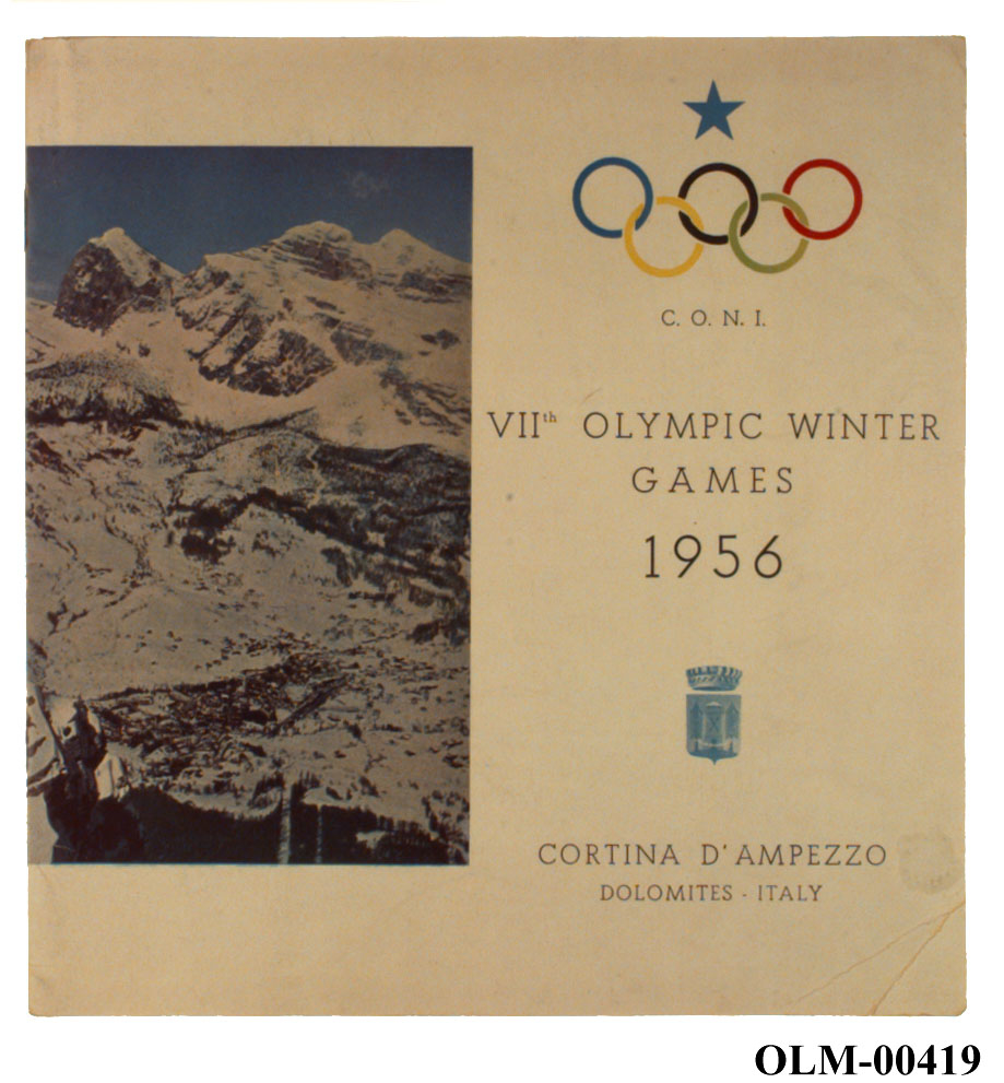 Brosjyre fra vinter-OL i Cortina d'Ampezzo '56.
