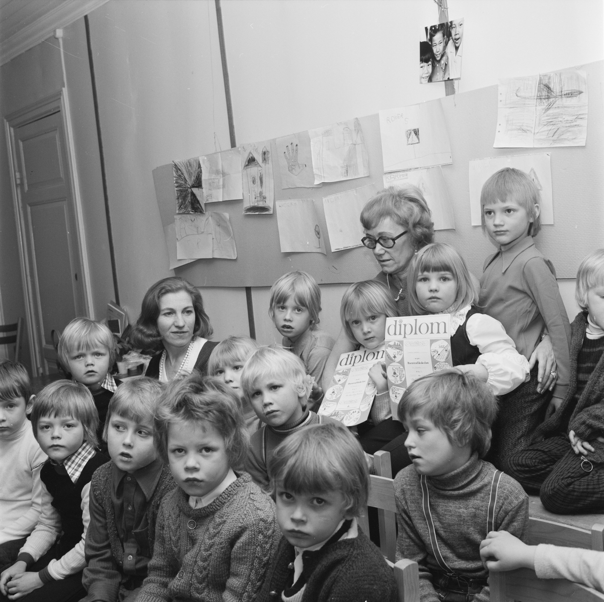 Trafikskola för barn i Örbyhus, Uppland, mars 1972