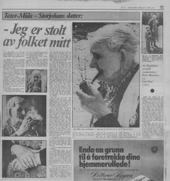 ”I am proud of my people”, Dagbladet (national newspaper) 27 April 1974.