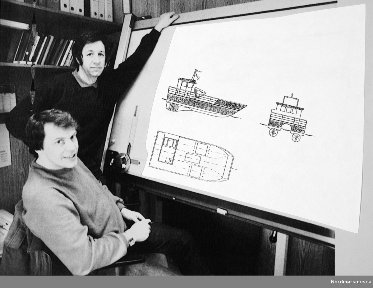 Atlantic Engineering A/S. Kåre Flataukan og Willy Hoseth TK 5/2-87. 
Bildet er fra avisa Tidens Krav sitt arkiv i tidsrommet 1970-1994. Nå i Nordmøre museums fotosamling.