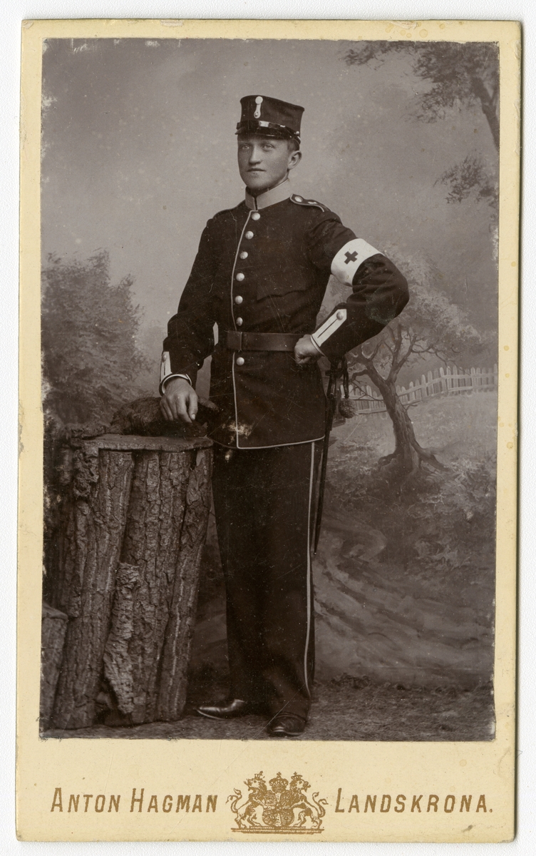 Porträtt av okänd soldat vid Wendes trängbataljon T 4.