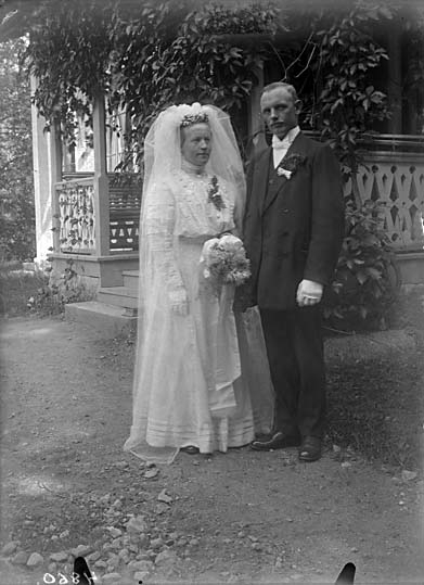 Brudparet Frida och Elis Eriksson, Litslunda.