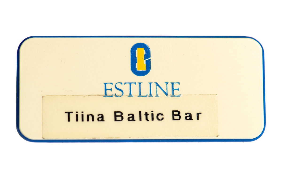 Name plate from the MS Estonia which sank on 28 September 1994.