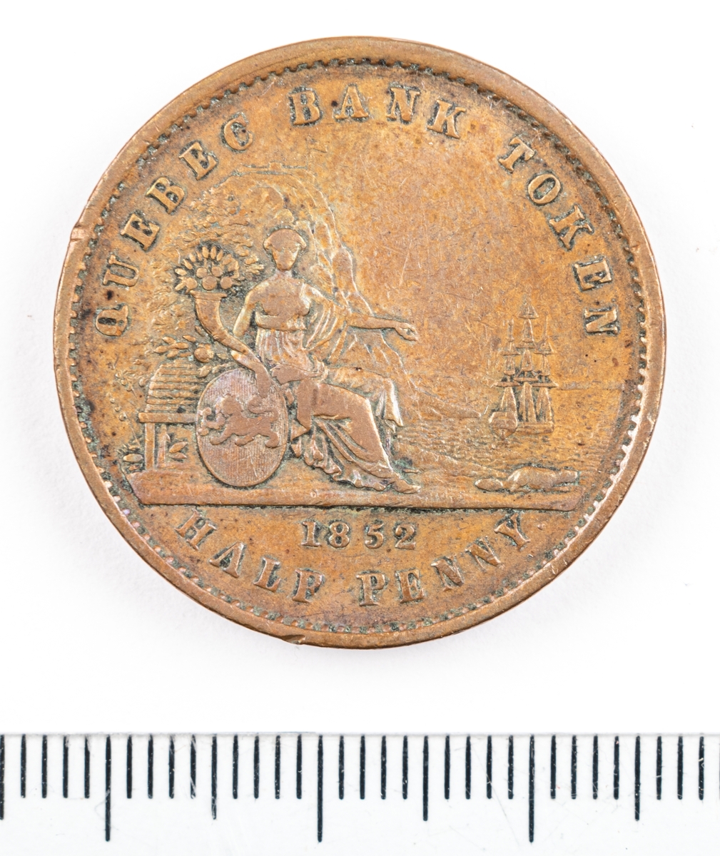 Mynt, Canada, 1852, ½ Penny.
