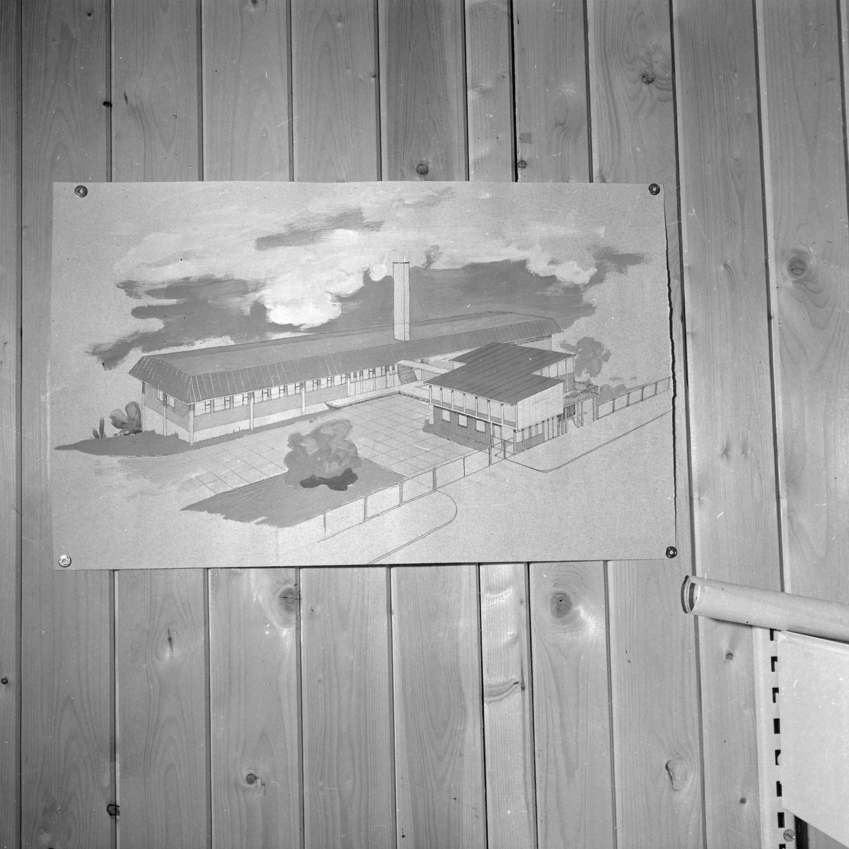Bøndernes Salgslags tekniske kontor. Tegninger av slakterier i bla Mosjøen, Hammerfest og Stjørdal
