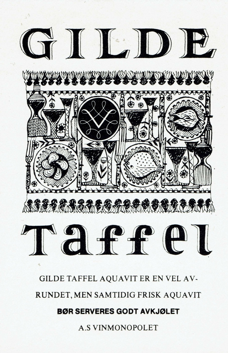 Gilde Taffel. A/S Vinmonopolet. Første utgave. 