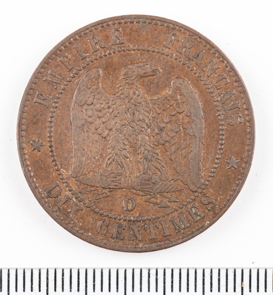 Mynt Frankrike 1854 10 Centimes.