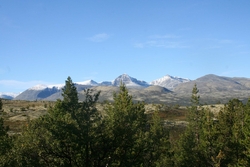 utflukt, Mjovassdalen, utsikt Rondane