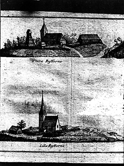 Stora och Lilla Rytterne kyrkoruin Västerås, efter Olof Grau.