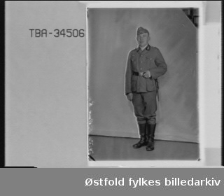 Portrett av tysk soldat i uniform. Wilhelm Diltmer. (Stavet slik i protokoll, eller er det Dittmer, eller Dillmer?)