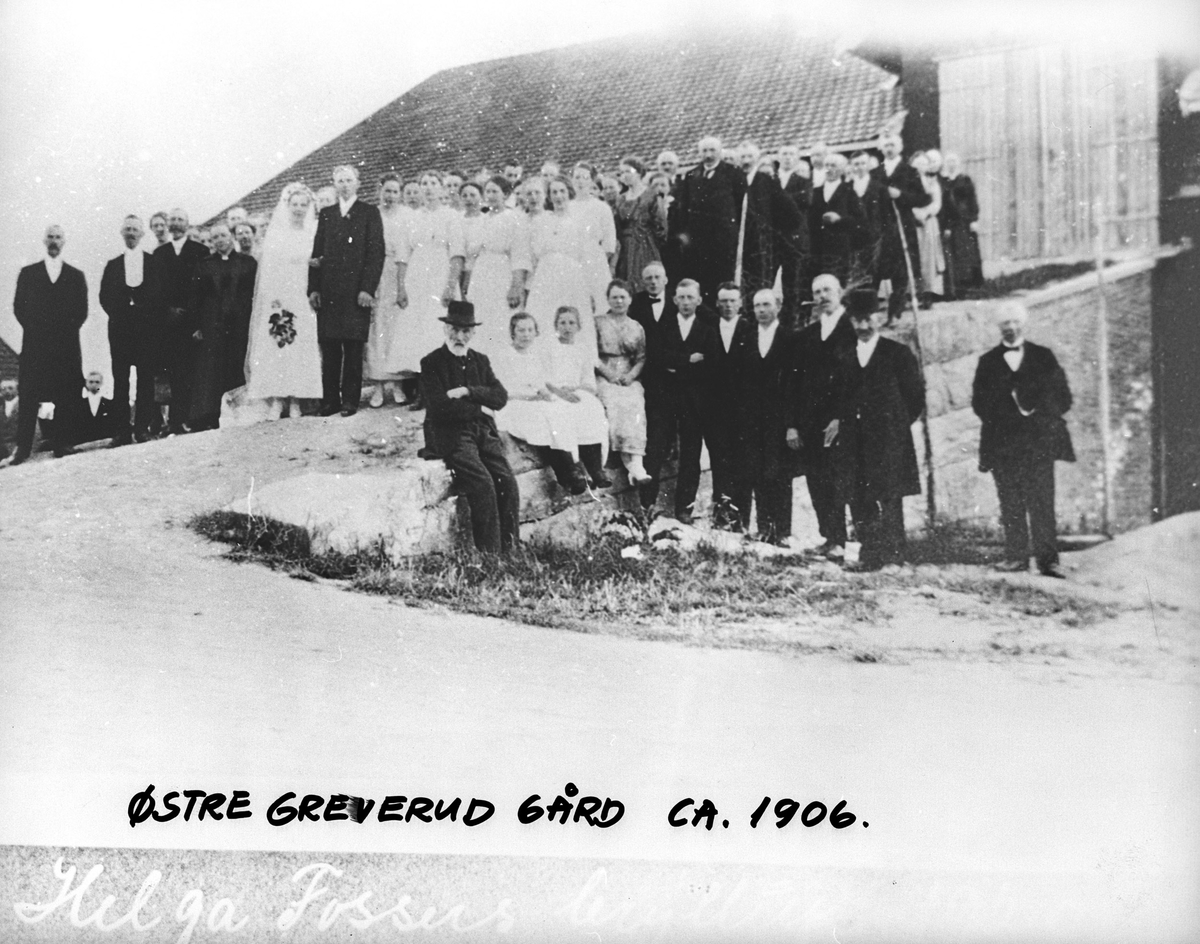 Bryllup på Østre Greverud gård, ca 1906.