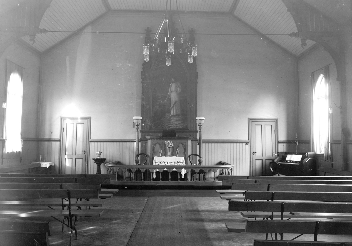 Hamar, interiør Metodistkirken, Grønnegata 62, altertavle,

