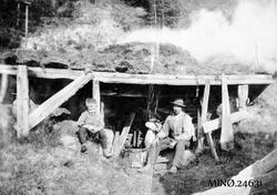 Tjurrubrenning. Gisle og Jon Bjørkeng.