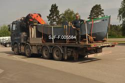 Varpebåten «Lykkjeknut» fra Sørlistøa fløtermuseum ved Osens