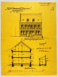 For Hrr. Skomagermst. T.Thoresen. Kirkegaden [Fasadeoppriss]