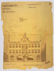 Hotelbygning, tomt ved Kongens gade [Arbeidstegning]