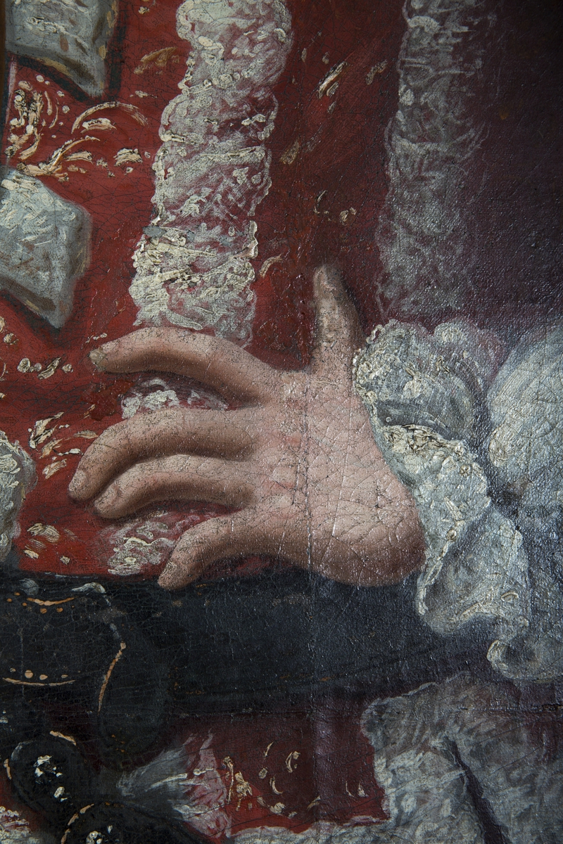 Portrett av kong Frederik 5 i kroningsdrakt.