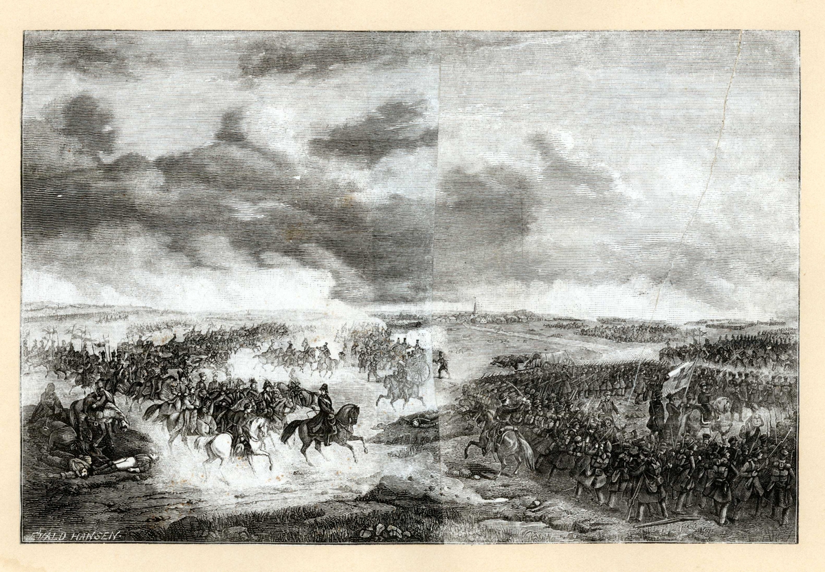 Slagscene. Antagelig fra felttoget mot Frankrike 1813. Karl Johan ledet de alliertes nord-armé.