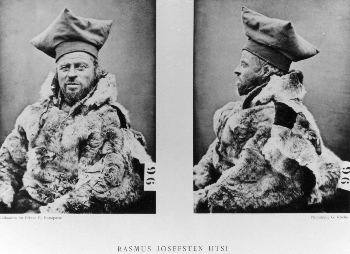 Roland Bonaparte sin samling. 
Portrett av Rasmus Josefsen Utsi, Inngår i Bonapartes sameportretter som nr. 96.
Bonaparte