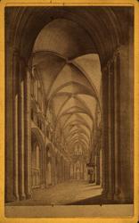 Prospektkort fra Nidarosdomen, interiør. H. Krum.