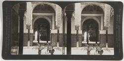 Stereoskopi. Interiør i Alcazar, Sevilla, Spania, tidligere 