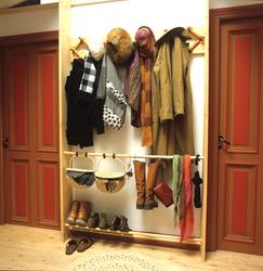 Leilighet med utnyttelse av den lange og smale gangen.  Illu