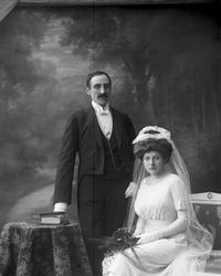 Gruppeportrett, bryllupsbilde. Fritz Albrecht Wilhelm Grevel