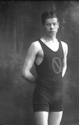 Portrett, bryter i drakt. Erik Johannesen. Idrætsforeningen 