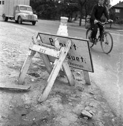 Rot i Sinsenkrysset, Oslo, veiarbeid 1956.