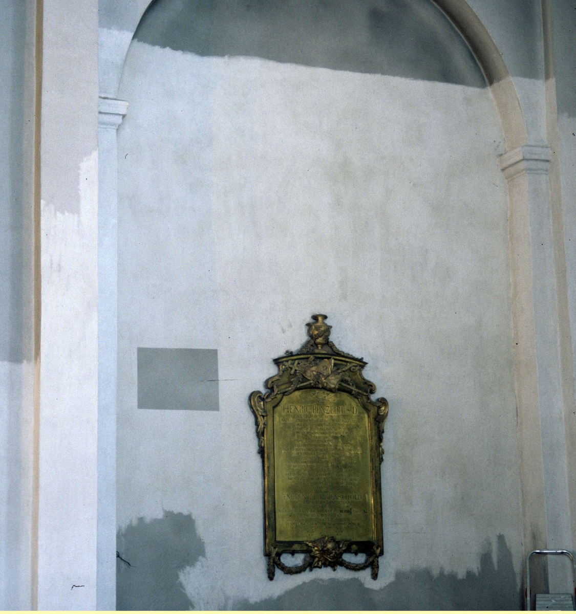 Rengjord vägg i Bälinge kyrka, Bälinge socken, Uppland 1989
