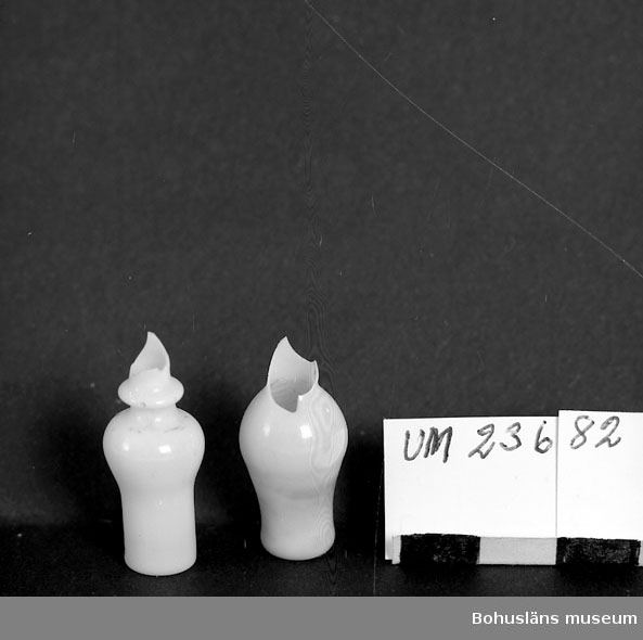 594 Landskap BOHUSLÄN

Två vita vaser, balusterformade. Båda skadade upptill.

Neg. nr UM 151:5