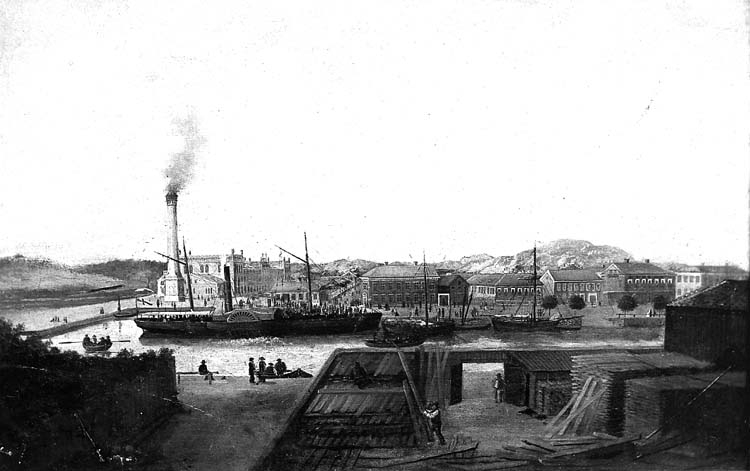 Målning av Kampenhofområdet, Uddevalla, 1858