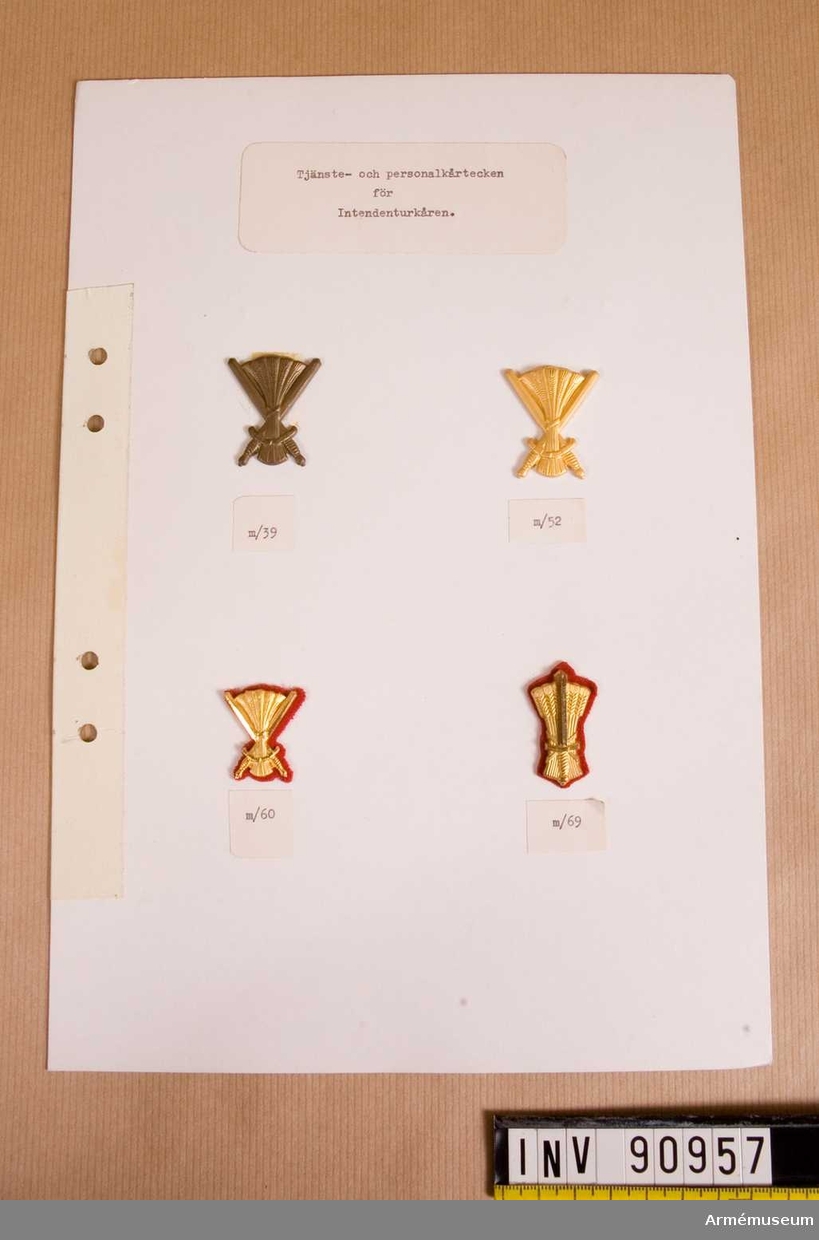 Fyra stycken på papp:
m/1939
m/1952
m/1960
m/1969
