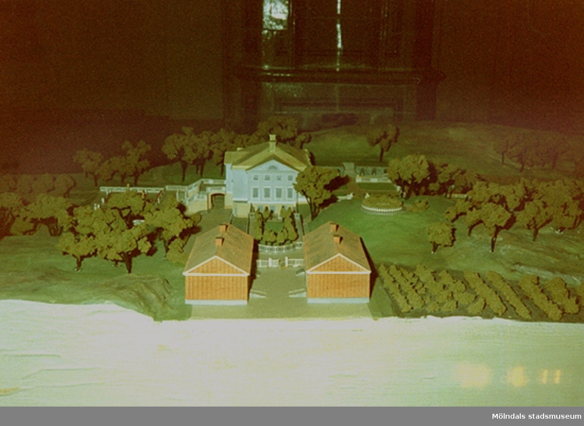 En modell av Gunnebo slott och trädgårdar, juni 1990.