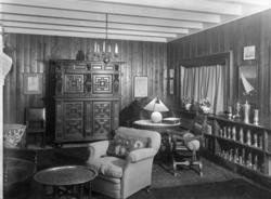 Interiør, peisestue, Fredrikstad Tekniske aftenskole.