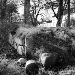 Værne kloster i Rygge, ruiner etter klosterkirken, ca. 1955,