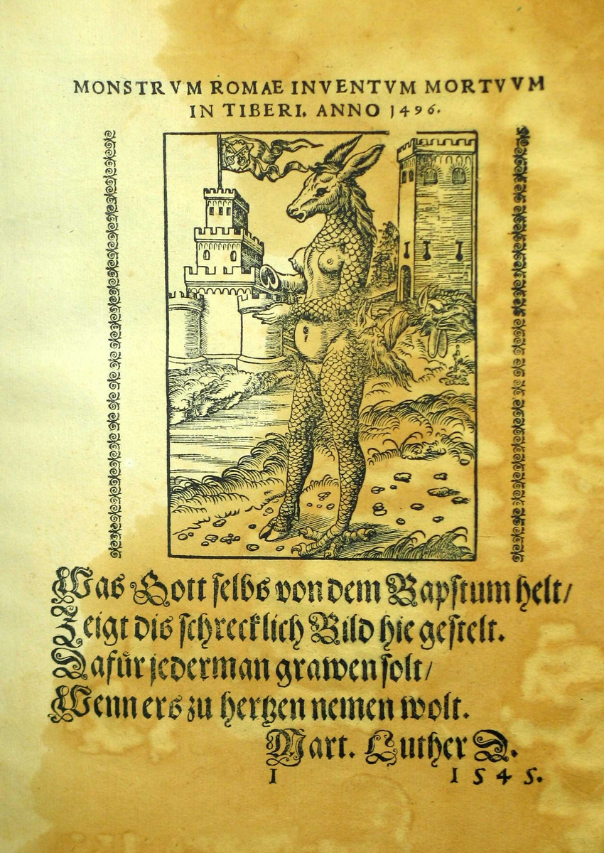 Groteske illustrasjoner av Lucas Cranach til Martin Luthers tekster