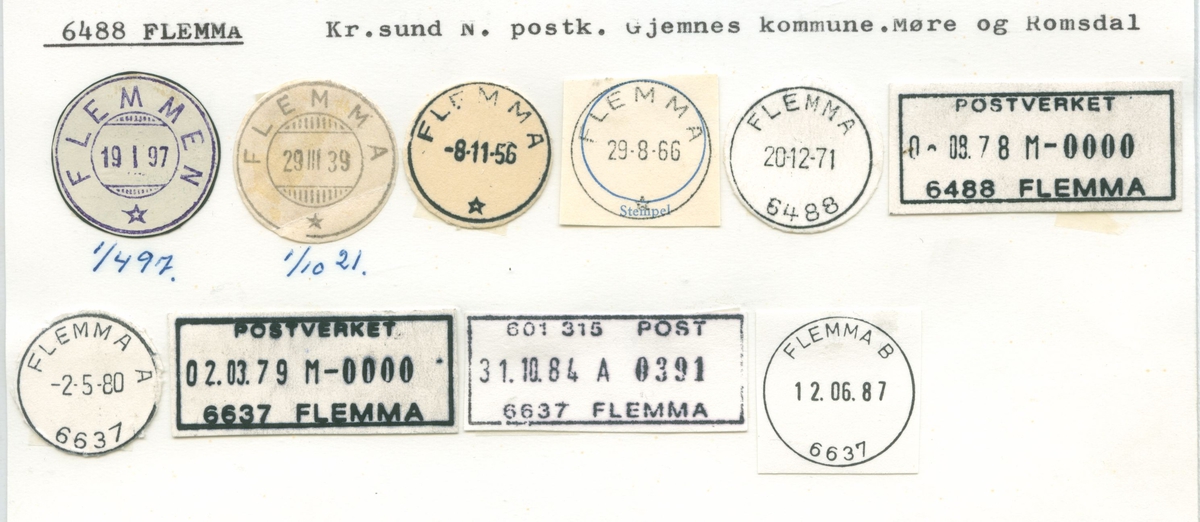 Stempelkatalog, 6488 Flemma (Flemmen), Gjemnes, Møre og Romsdal