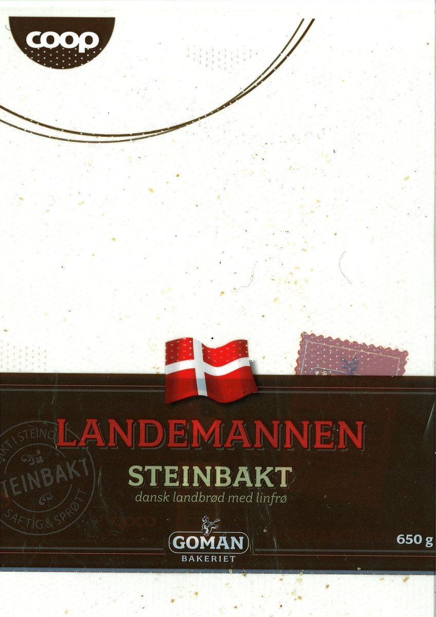 Motiv på posen er en dansk flagg. Den er plassert øvert på et brunt belte, som går tvers over posen