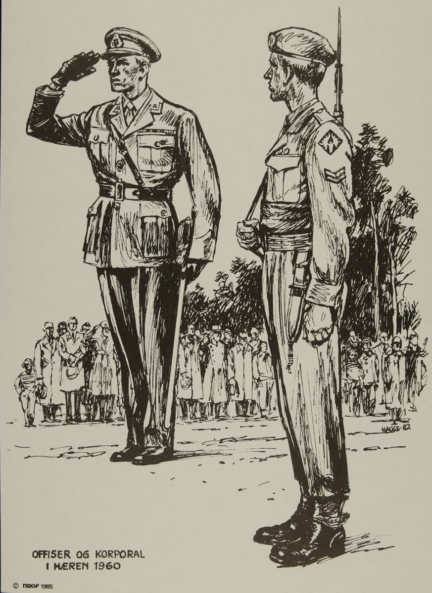 Offiser og korporal i Hæren, 1960.