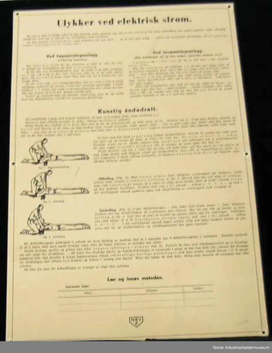 Skilt. Ulykker ved elektrisk strøm - Norsk Industriarbeidermuseum ...